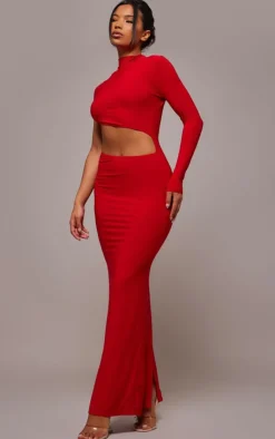 Slinky One Shoulder Cut Out Maxi Dress-PrettyLittleThing Clearance