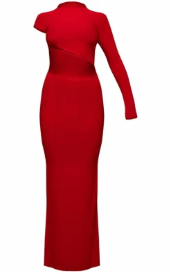 Slinky One Shoulder Cut Out Maxi Dress-PrettyLittleThing Clearance