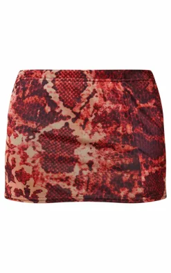 Snake Printed Lined Mesh Mini Skirt-PrettyLittleThing Hot