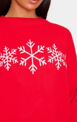 PrettyLittleThing Sweaters*Snowflake Cropped Christmas Sweater
