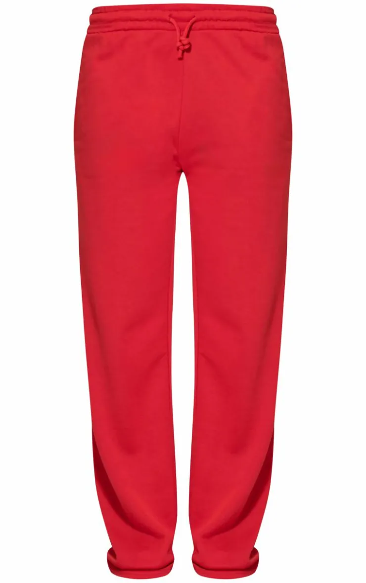 Sale PrettyLittleThing Straight Leg Sweatpants Red