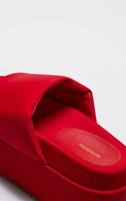 PrettyLittleThing Chunky Sandals*Stretch Lycra Round Toe Extra Chunky Platform Sandals
