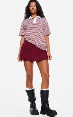 PrettyLittleThing T-Shirts*Striped Colla Oversized T Shirt