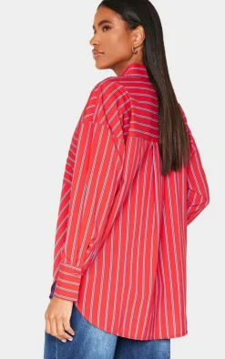 PrettyLittleThing Shirts*Striped Oversized Shirt