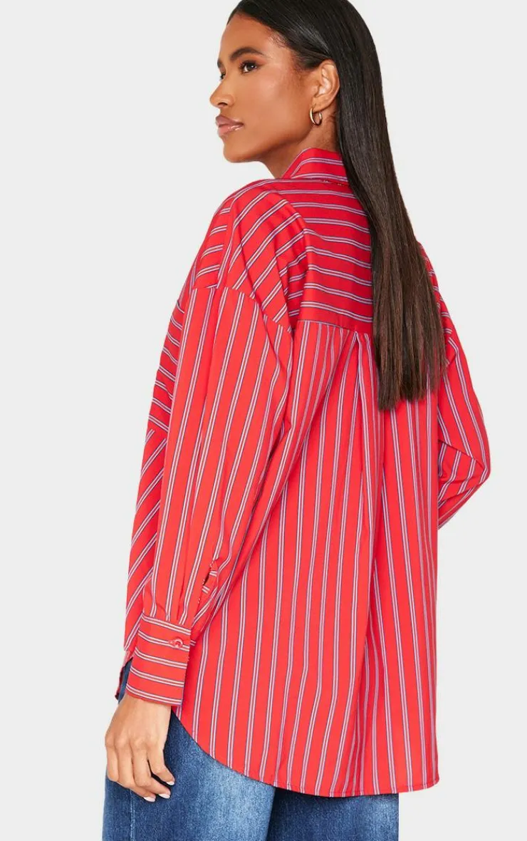 PrettyLittleThing Shirts*Striped Oversized Shirt