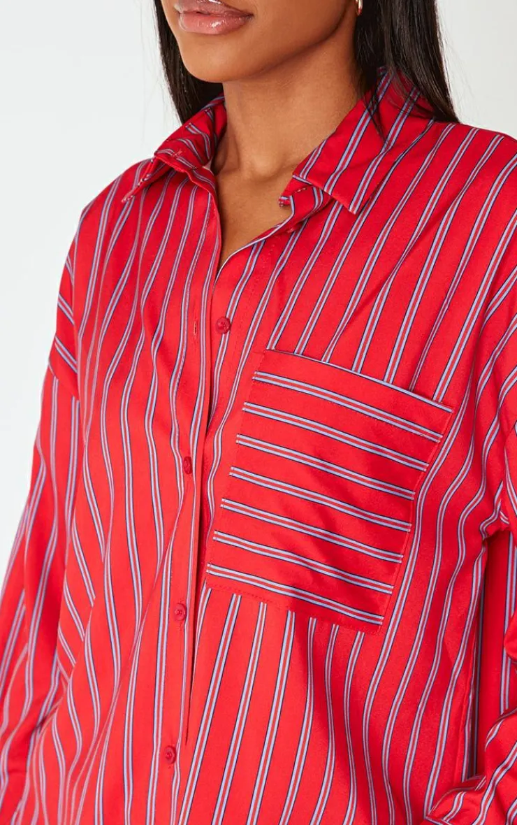 PrettyLittleThing Shirts*Striped Oversized Shirt