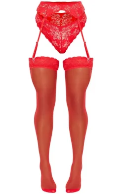 PrettyLittleThing Christmas Shop*Suspender, Hold Up Stocking & Panties Set