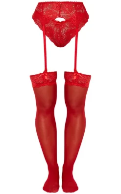 PrettyLittleThing Christmas Shop*Suspender, Hold Up Stocking & Panties Set