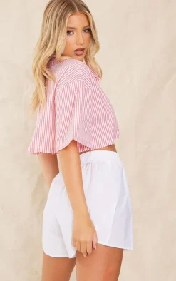 PrettyLittleThing Shirts*Textu Stripe Short Sleeve Shirt