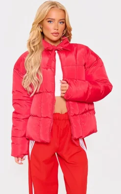 PrettyLittleThing Puffer Jackets*Tied Bow Detail Puffer Jacket
