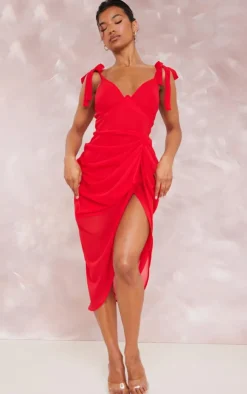 Underwire Detail Draped Midi Dress-PrettyLittleThing Hot