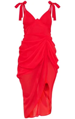Underwire Detail Draped Midi Dress-PrettyLittleThing Hot