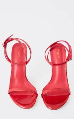 PrettyLittleThing Wide Fit Sandals*Wide Fit Metallic PU Round Toe Barely There High Heeled Sandals