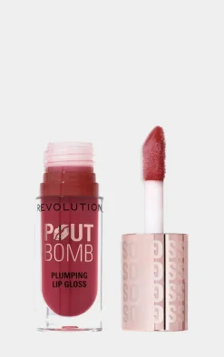 PrettyLittleThing Lip Gloss*Revolution Pout Bomb Plumping Gloss Rosewood Rose Pink