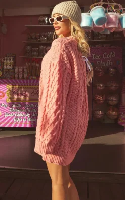 PrettyLittleThing Sweater Dresses*Chunky Cable Knit Sweater Dress