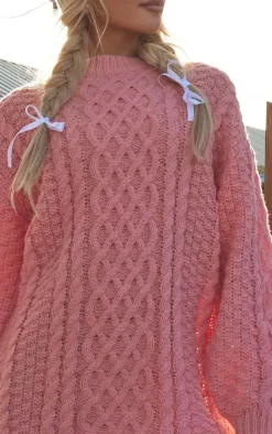 PrettyLittleThing Sweater Dresses*Chunky Cable Knit Sweater Dress