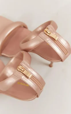 PrettyLittleThing High Heels*Pu Square Toe Padded Double Strap High Heeled Sandals