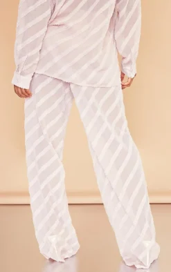 Sale PrettyLittleThing Rose Textured Chiffon Oversized Wide Leg Pants Rose.
