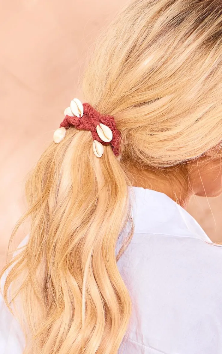 PrettyLittleThing Hair Accessories*Crochet Shell Scrunchies 2 Pack