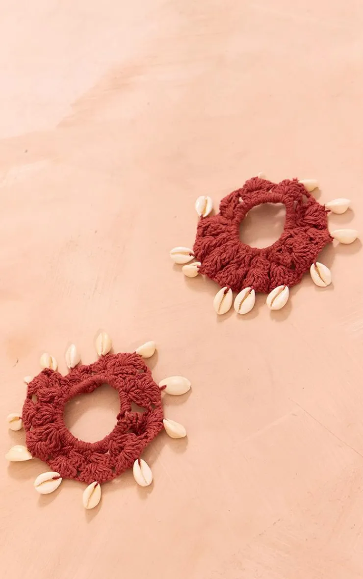 PrettyLittleThing Hair Accessories*Crochet Shell Scrunchies 2 Pack