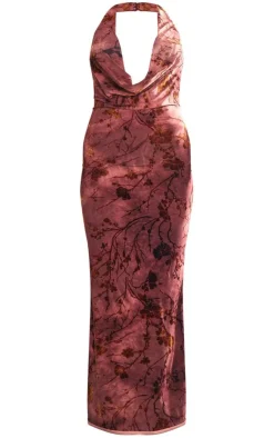 Devore Soft Touch Plunge Maxi Dress-PrettyLittleThing Clearance