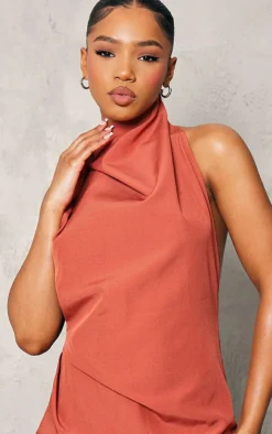 High Neck Cowl Backless Bodycon Dress-PrettyLittleThing Outlet