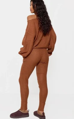 PrettyLittleThing Knitted Two Piece Sets*Knitted Waffle Lounge Set