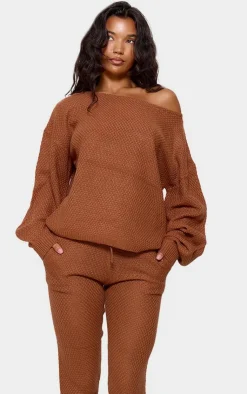 PrettyLittleThing Knitted Two Piece Sets*Knitted Waffle Lounge Set
