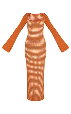 Open Crochet Scoop Back Maxi Dress-PrettyLittleThing Hot