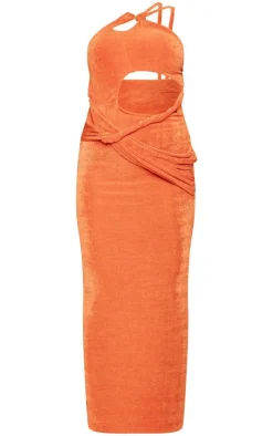Slinky Acetate One Shoulder Cut Out Cross Front Maxi Dress-PrettyLittleThing Discount