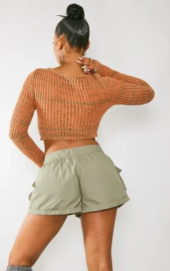 PrettyLittleThing Sweaters*Spacedye Knit Fitted Crop Sweater
