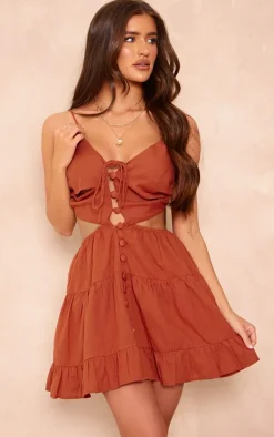 Strappy Cut Out Shift Dress-PrettyLittleThing Hot