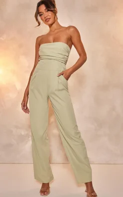 Bandeau Corset Wide Leg Jumpsuit-PrettyLittleThing Sale