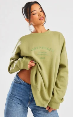 PrettyLittleThing Oversized Sweaters*Copenhagen Printed Oversized Sweatshirt