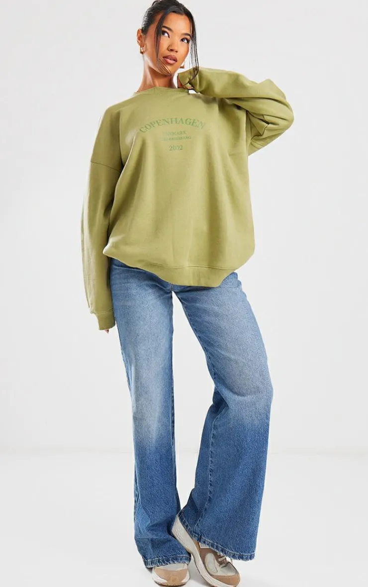 PrettyLittleThing Oversized Sweaters*Copenhagen Printed Oversized Sweatshirt