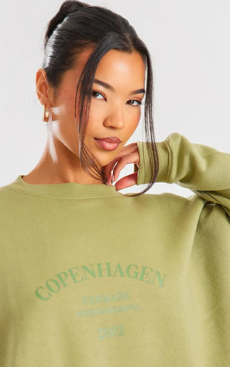 PrettyLittleThing Oversized Sweaters*Copenhagen Printed Oversized Sweatshirt