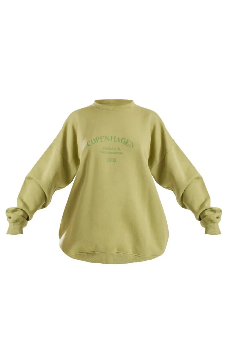 PrettyLittleThing Oversized Sweaters*Copenhagen Printed Oversized Sweatshirt