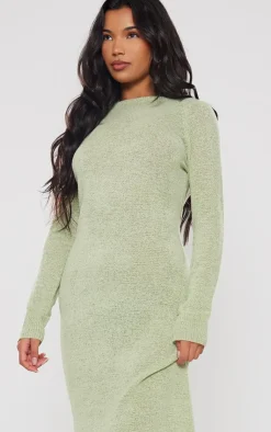 Bobble Knit Long Sleeve Maxi Dress-PrettyLittleThing Online
