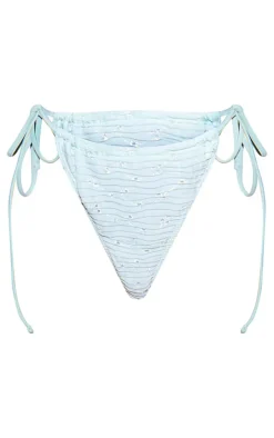 Sage Green Broderie Thong Bikini Bottoms