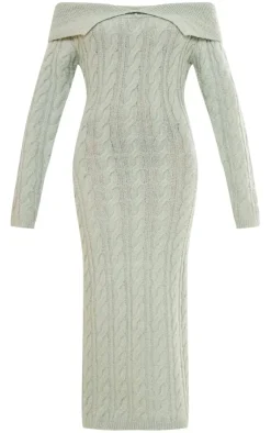 Cable Fold Over Maxi Knit Dress-PrettyLittleThing Best