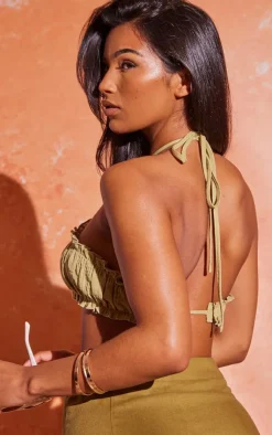 PrettyLittleThing Bralets*Cross Front Ruched Cup Strappy Bralet