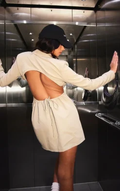 Cut Out Backless Blazer Dress-PrettyLittleThing Sale
