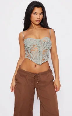 PrettyLittleThing Corsets*Cut Out Lace Hook And Eye Corset
