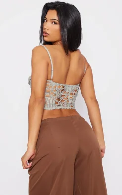 PrettyLittleThing Corsets*Cut Out Lace Hook And Eye Corset