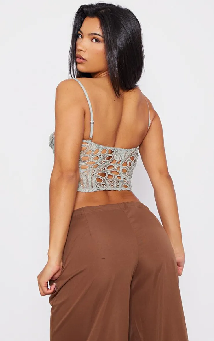 PrettyLittleThing Corsets*Cut Out Lace Hook And Eye Corset