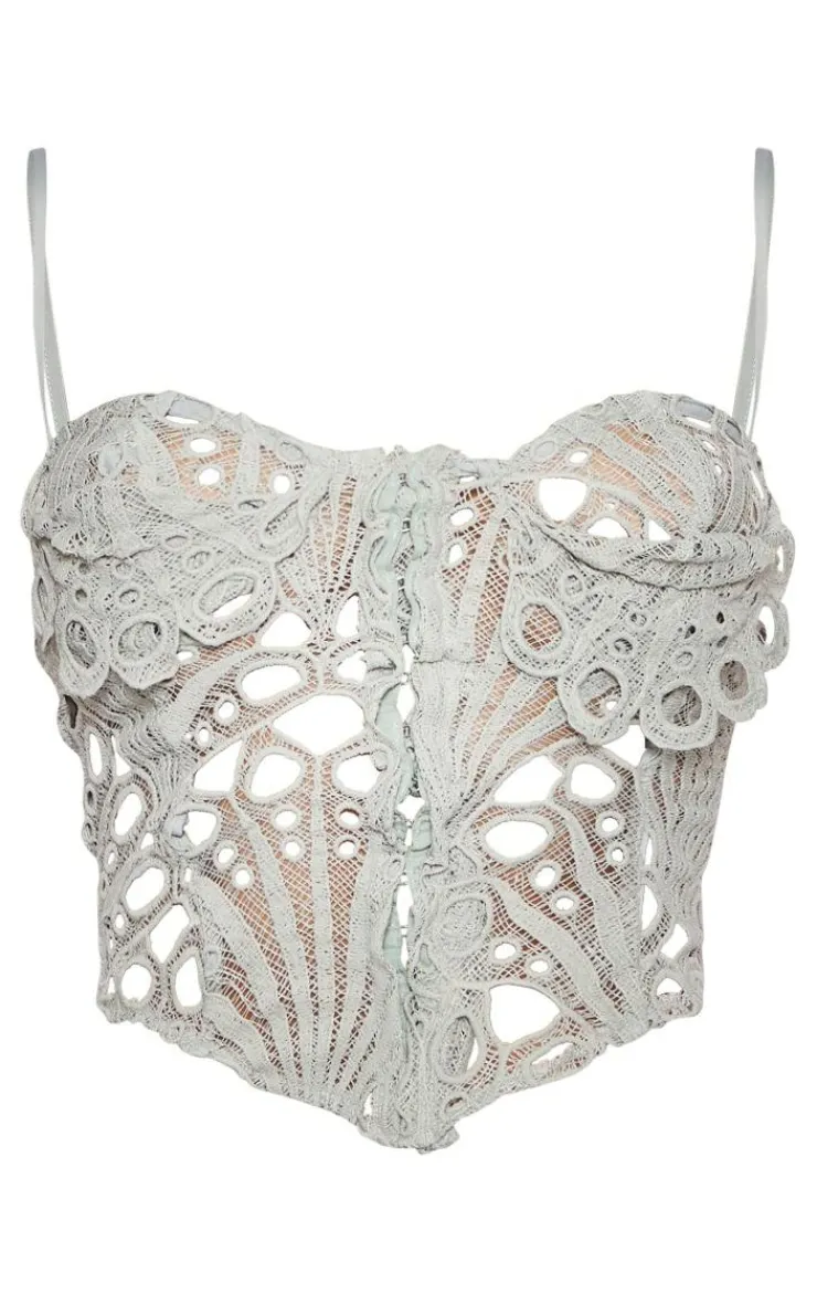 PrettyLittleThing Corsets*Cut Out Lace Hook And Eye Corset