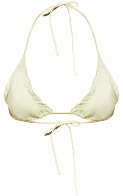 Sage Green Frill Edge Triangle Bikini Top