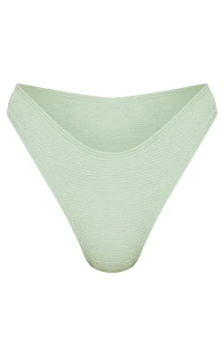 Sage Green Mini Crinkle Square Neck Underwired Bikini Top