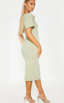 One Shoulder Bow Detail Midi Dress-PrettyLittleThing