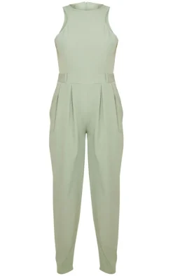 Racer Back Pocket Detail Jumpsuit-PrettyLittleThing Discount